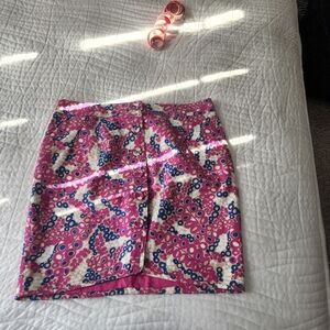 Pink and Blue Patterned Women's Skirt